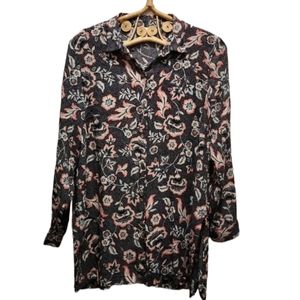 J. Jill black floral top size M